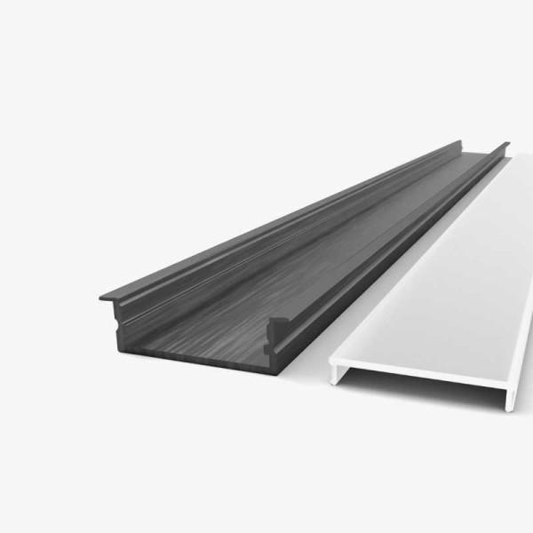 Crni ugradbeni aluminijski profil za LED traku opalno bijeli difuzor 30 x 10 x 28 mm Crni ugradbeni aluminijski profil za LED traku opalno bijeli difuzor 30 x 10 x 28 mm