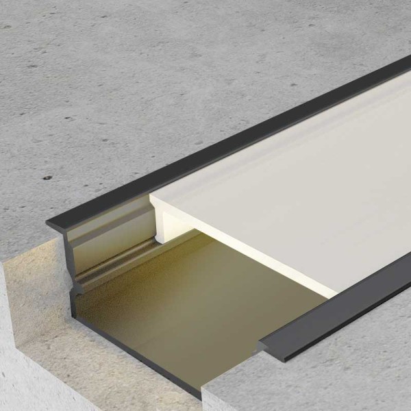 Crni ugradbeni aluminijski profil za LED traku opalno bijeli difuzor 30 x 10 x 28 mm Crni ugradbeni aluminijski profil za LED traku opalno bijeli difuzor 30 x 10 x 28 mm