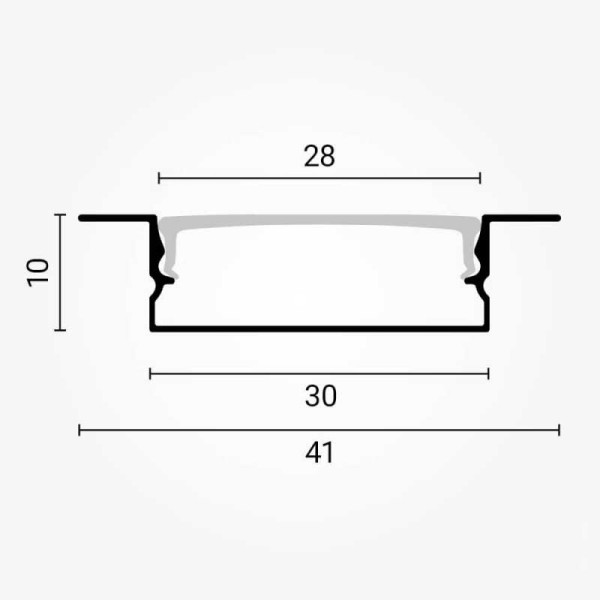 Crni ugradbeni aluminijski profil za LED traku opalno bijeli difuzor 30 x 10 x 28 mm Crni ugradbeni aluminijski profil za LED traku opalno bijeli difuzor 30 x 10 x 28 mm