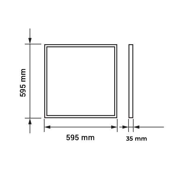 Crni ugradbeni LED panel 595x595 mm 40W 230V 4000K CRI >80 150 lm/w 6000 lm IP20 Samsung Chip