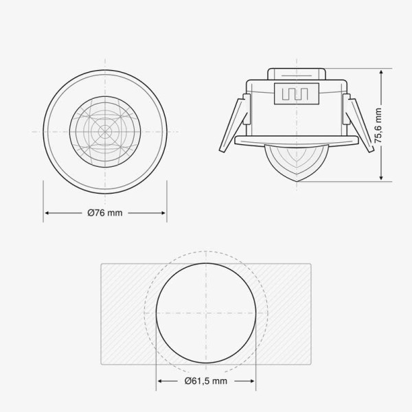 Ugradbeni PIR senzor pokreta 360° max 300W IP20