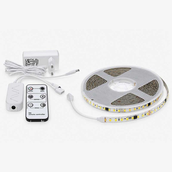 Digitalna LED traka Efekt "Running water" 12V 4.8 W/m 126 SMD/m IP65 - Set LED traka, napajanje, kontroler i daljinski upravljač