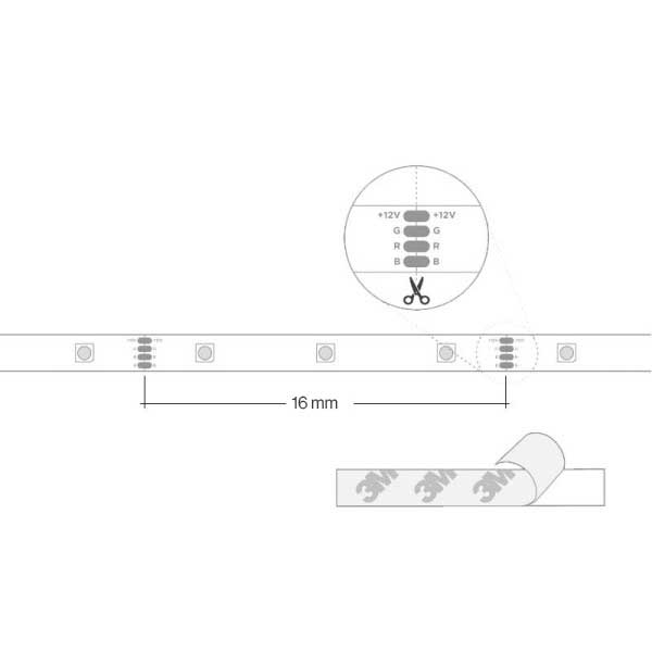 Digitalna LED traka WS2812B 60 smd/m 16W/m 5V - 5 metara
