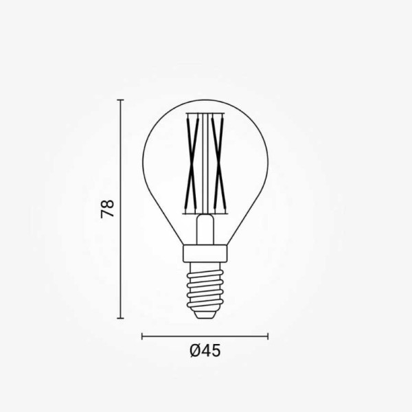 Dimabilna filament E14 LED žarulja Globe G45 4.5W Dimabilna filament E14 LED žarulja Globe G45 4.5W