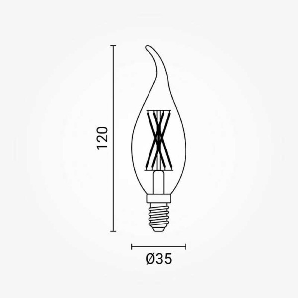 Dimabilna filament LED žarulja E14 svijeća C35 4W
