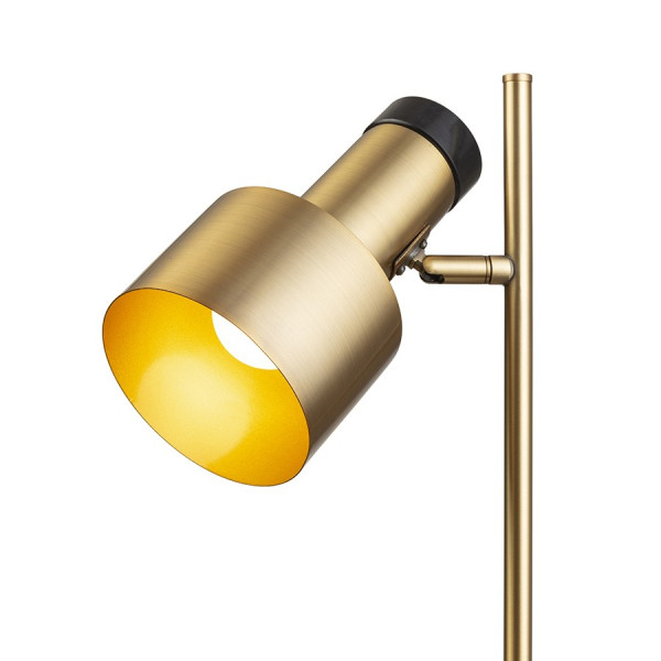 Divina podna LED svjetiljka mesing/dekor crni mramorni 230V E27