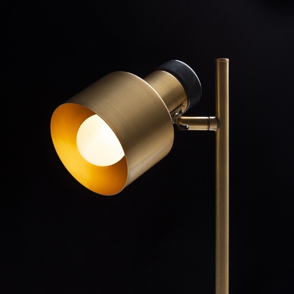Divina stolna LED svjetiljka mesing/dekor crni mramor 230V E27