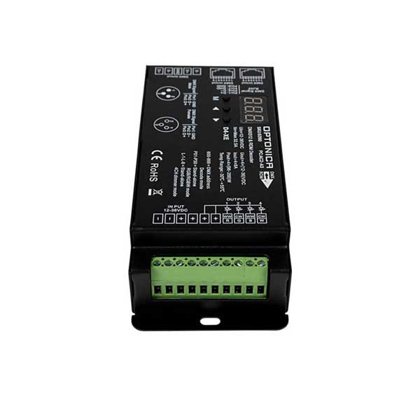 DMX512 / RDM dekoder 4 kanala 8A