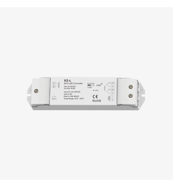 Dvokanalni zonski kontroler za CCT LED trake s funkcijom PUSH-DIM 12-48V DC