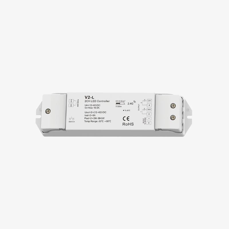 Dvokanalni zonski kontroler za CCT LED trake s funkcijom PUSH-DIM 12-48V DC