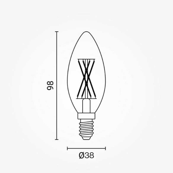 Filament E14 LED žarulja C37 5W