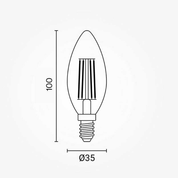 Filament LED žarulja E14 4.5W C35 mliječno staklo
