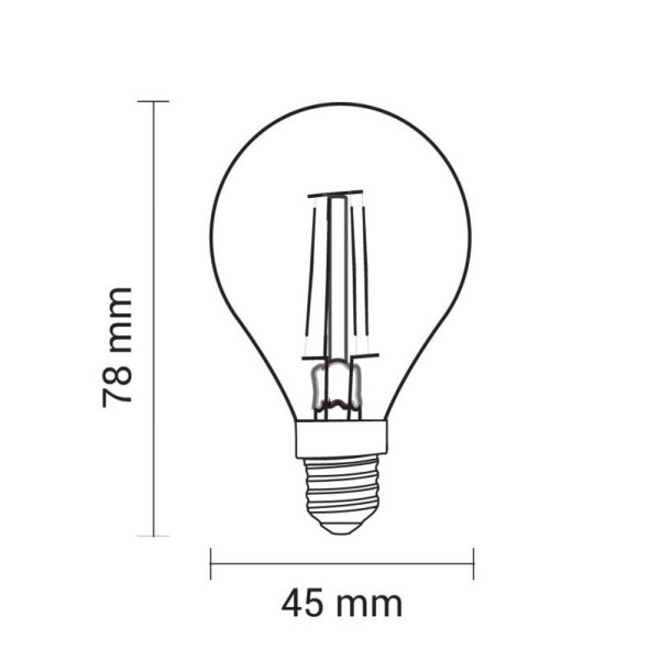Filament LED žarulja E14 4W G45 prozirno staklo 2700K Dimabilna LED žarulje SP1417 - iDEAL LED | Led žarulje - LED rasvjeta iDEAL LED | Led žarulje - LED rasvjeta Filament LED žarulja E14 4W G45 prozirno staklo 2700K Dimabilna