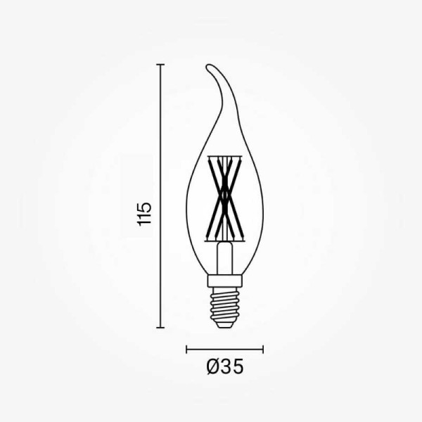 Filament LED žarulja E14 svijeća C35 4W