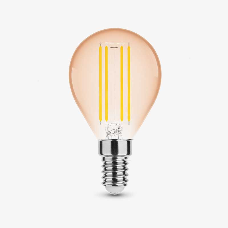 Filament LED žarulja E14 svijeća G45 4W zlatno staklo