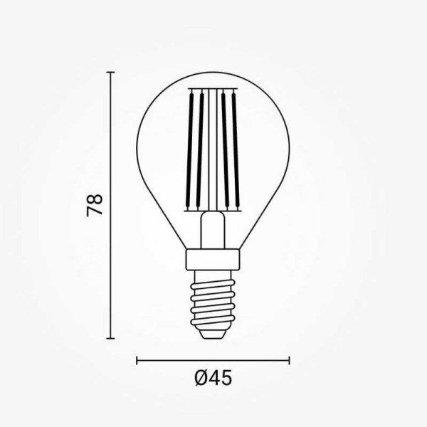 Filament LED žarulja E14 svijeća G45 4W zlatno staklo Filament LED žarulja E14 svijeća G45 4W zlatno staklo