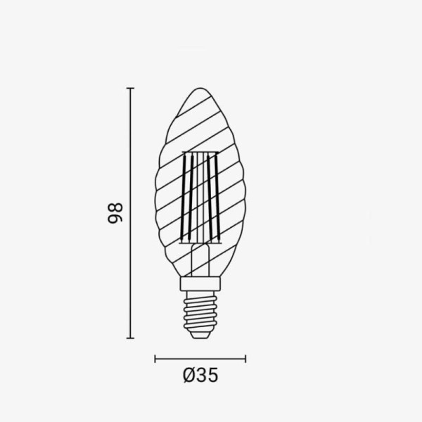 Filament LED žarulja E14 Twist C35 4W Filament LED žarulja E14 Twist C35 4W