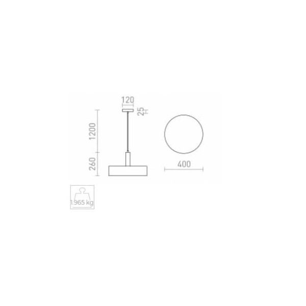 GIULIA 40 Visilica od lakiranog metala s tekstilnim kabelom 230V E27 LED unutarnja rasvjeta R13912 - iDEAL LED | Led žarulje - LED rasvjeta iDEAL LED | Led žarulje - LED rasvjeta GIULIA 40 Visilica od lakiranog metala s tekstilnim kabelom 230V E27