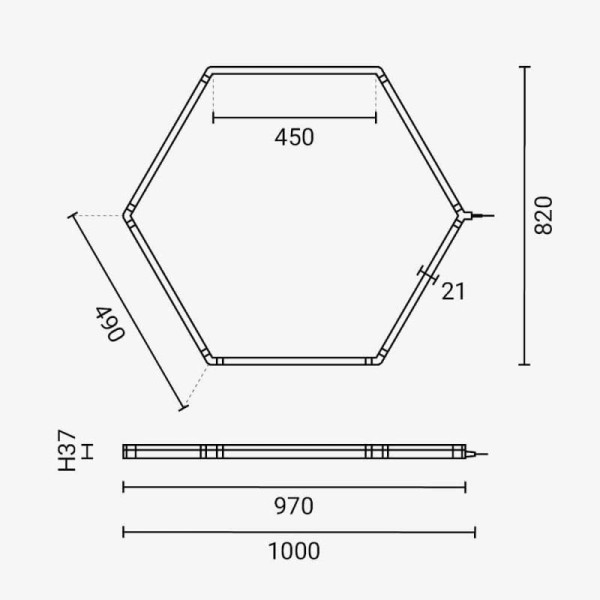 Heksagonalna modularna LED svjetiljka 42W