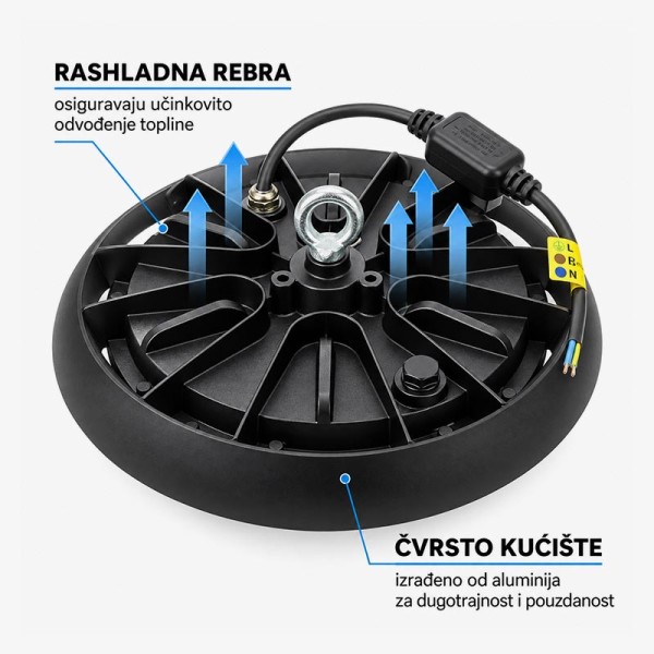 Industrijska ovjesna LED svjetiljka 100 W 10000 lm 120° IP65