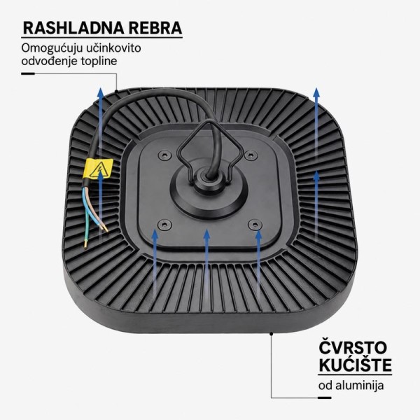 Industrijska ovjesna LED svjetiljka HIGH BAY 150W 15 000 lm 90° IP65