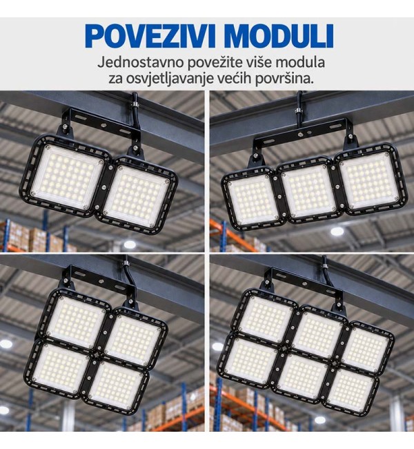Industrijska poveziva LED svjetiljka High Bay 50W 6000 lm 3CCT IP65