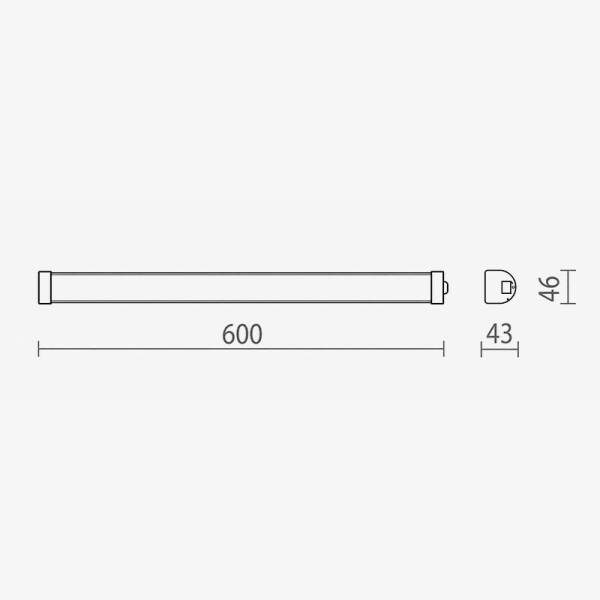 Krom linearna LED svjetiljka TONIC 60 15W 3000K IP44 Krom linearna LED svjetiljka TONIC 60 15W 3000K IP44
