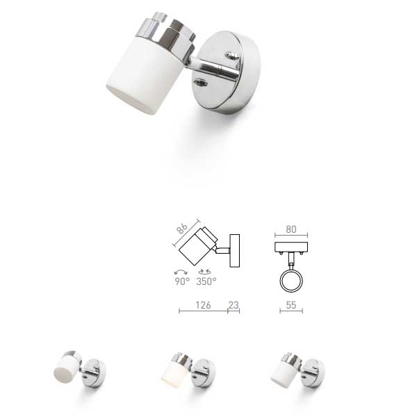 Kupaonska LED svjetiljka LINN opal staklo/krom 230V G9 LED 3W IP44