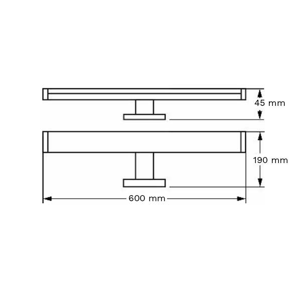 KUPAONSKA LED SVJETILJKA ZINNA 12W 4500K 600×90×45 IP44 850lm