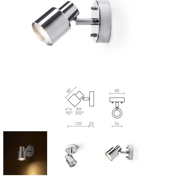 Kupaonski LED reflektor VALTO I krom 230V GU10 LED 5W IP44