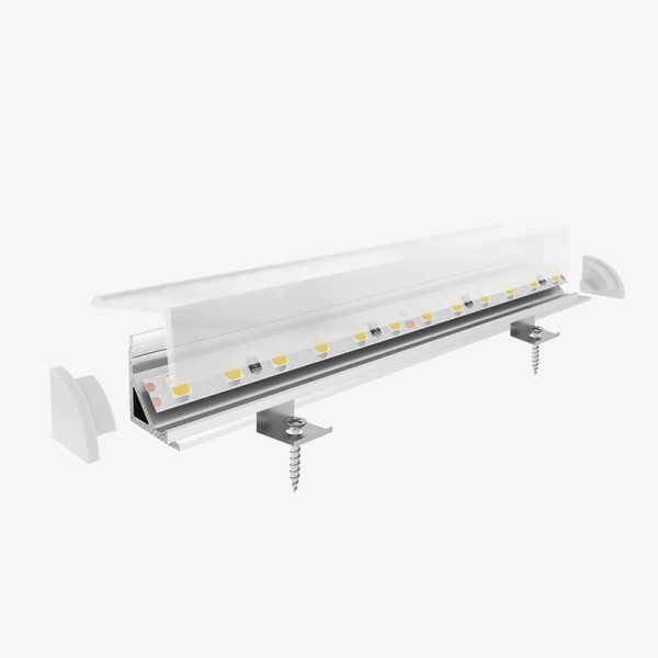 Kutni aluminijski profil za LED traku četvrtasti opalno bijeli difuzor 16 x 16 mm Kutni aluminijski profil za LED traku četvrtasti opalno bijeli difuzor 16 x 16 mm