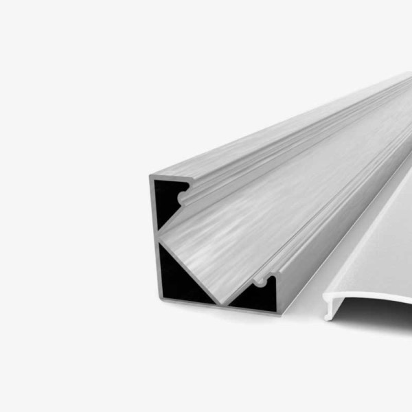 Kutni aluminijski profil za LED traku opalno bijeli difuzor 1 metar 19.00 mm x 19.00 mm Aluminijski profili OT5194 - iDEAL LED | Led žarulje - LED rasvjeta iDEAL LED | Led žarulje - LED rasvjeta Kutni aluminijski profil za LED traku opalno bijeli difuzor 1 metar 19.00 mm x 19.00 mm