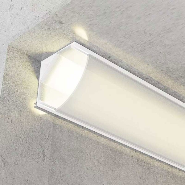 Kutni aluminijski profil za LED traku opalno bijeli difuzor 2 metra 15.8 mm x 10.5 mm Kutni aluminijski profil za LED traku opalno bijeli difuzor 2 metra 15.8 mm x 10.5 mm