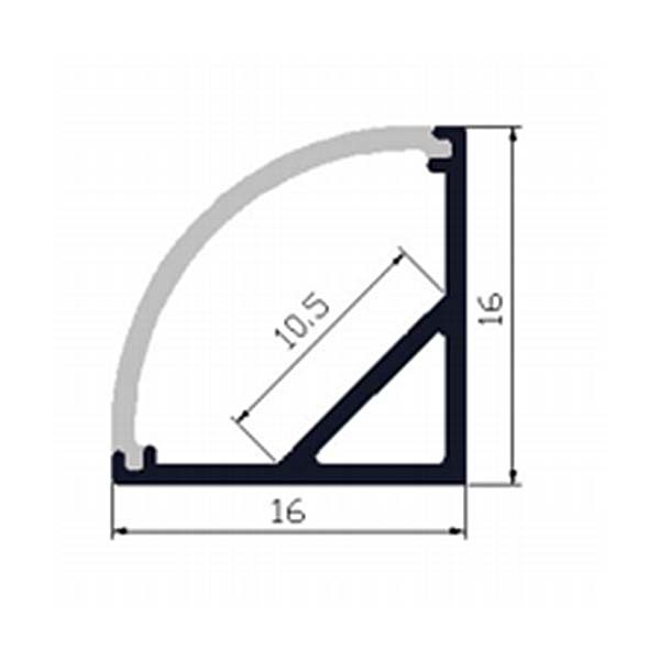 Kutni aluminijski profil za LED traku opalno bijeli difuzor 2 metra 16 x 16x 10 mm Aluminijski profili 99ACC15 - iDEAL LED | Led žarulje - LED rasvjeta iDEAL LED | Led žarulje - LED rasvjeta Kutni aluminijski profil za LED traku opalno bijeli difuzor 2 metra 16 x 16x 10 mm