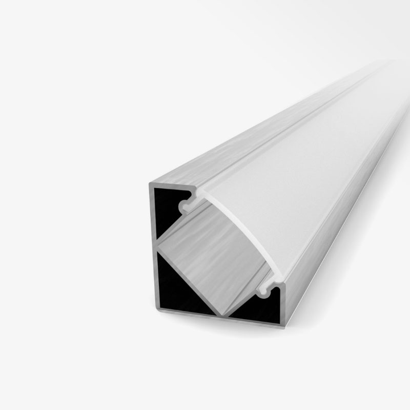 Kutni aluminijski profil za LED traku opalno bijeli difuzor 18 x 18 mm