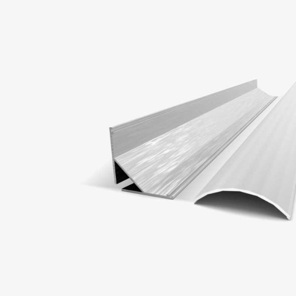 Kutni nadgradni aluminijski profil za LED traku opalno bijeli difuzor 22.9 x 22.9 mm Kutni nadgradni aluminijski profil za LED traku opalno bijeli difuzor 22.9 x 22.9 mm