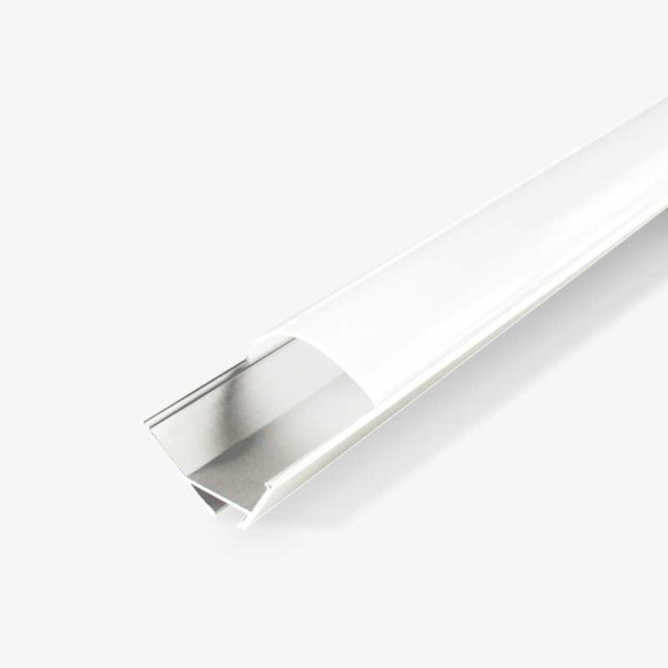 Kutni nadgradni aluminijski profil za LED traku opalno bijeli difuzor 22.9 x 22.9 mm Kutni nadgradni aluminijski profil za LED traku opalno bijeli difuzor 22.9 x 22.9 mm
