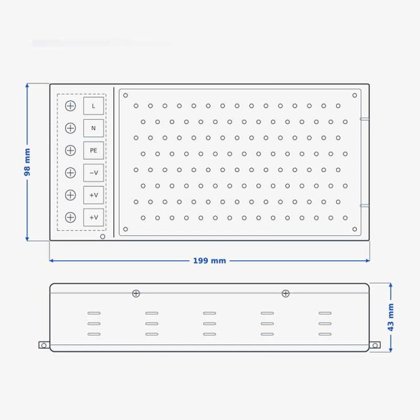 LED napajanje 150W 24V 6.25 A metalno ku...