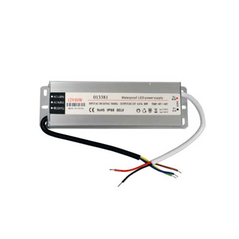 LED NAPAJANJE 80W 12V 6.67A VODOOTPORNO IP67 Metalno kućište