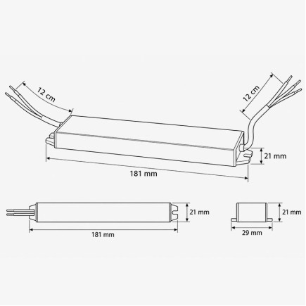 LED napajanje Slim 12V 20W 1.7A Aluminij...