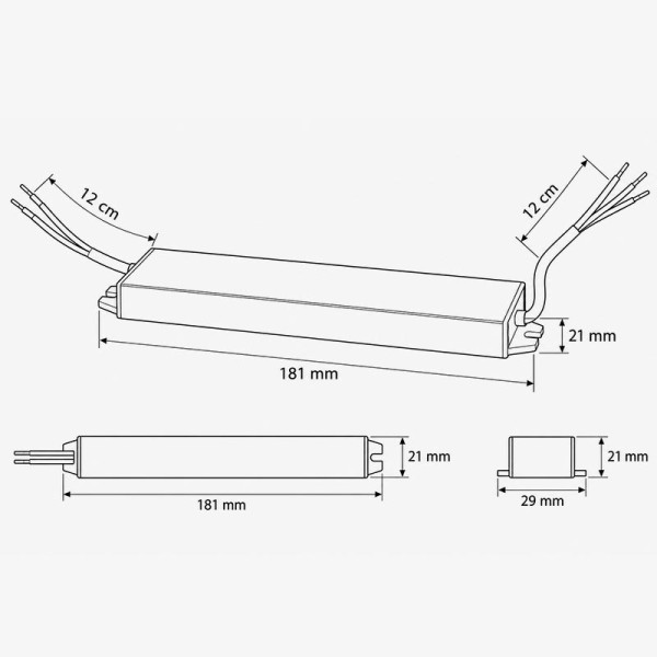 LED napajanje Slim 12V 20W 1.7A Aluminij...