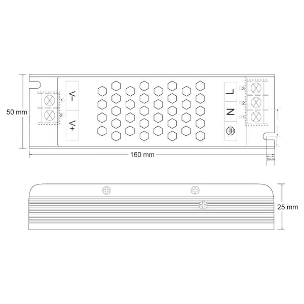 LED napajanje Ultra slim 24V 150W 6.25A metalno kućište
