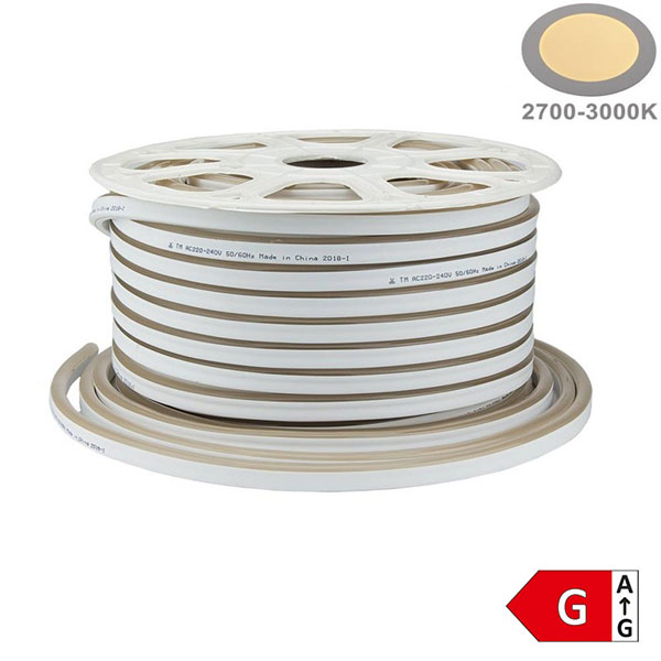 LED NEON FLEX 8.5W/M 220V IP65 2800K - Kolut 50 metara