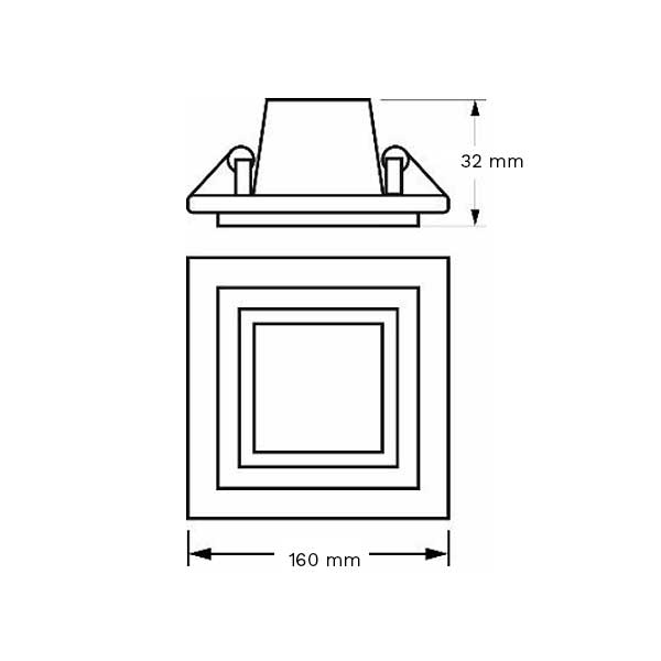 LED PANEL 6W STAKLENI KVADRATNI 230V  IP20