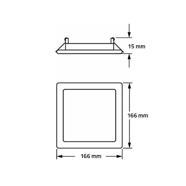 LED panel ugradbeni kvadratni crni 12W 4000K AC220V 660 lm IP20