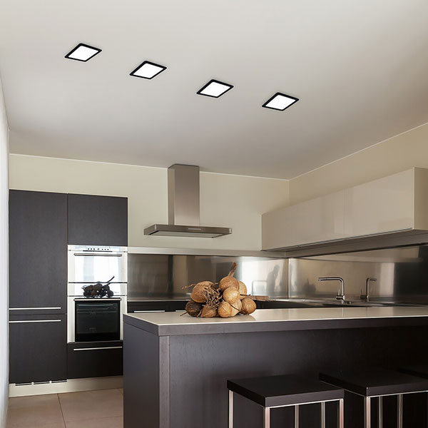 LED panel ugradbeni kvadratni crni 12W 4000K AC220V 660 lm IP20