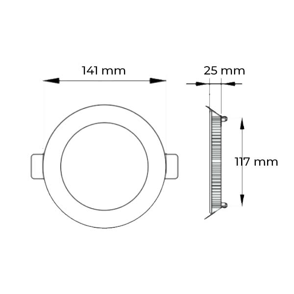 LED panel ugradbeni okrugli 12W 1020 lm IP40