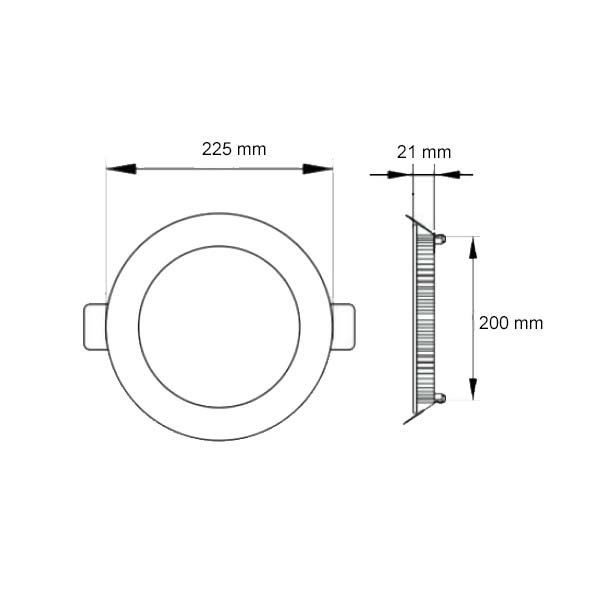 LED panel ugradbeni okrugli 18W 1440 lm IP44