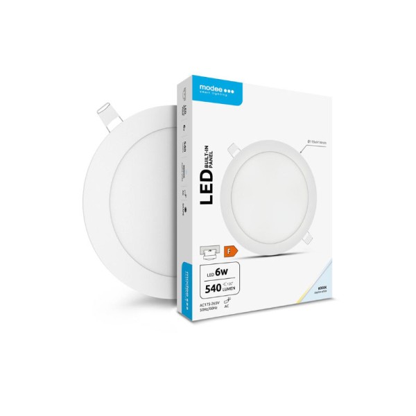 LED panel ugradbeni okrugli 6W 540 lm AC175-265 V IP20