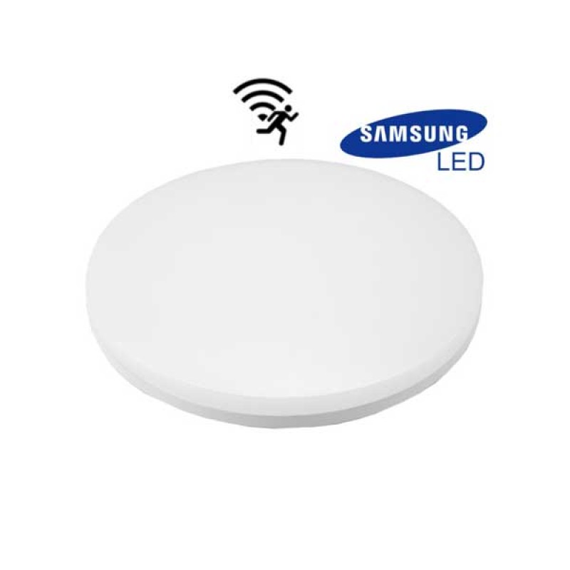LED plafonjera okrugla 12W 1080 lm 4000K IP65 mikrovalni senzor pokreta i luxomat PF 0.9